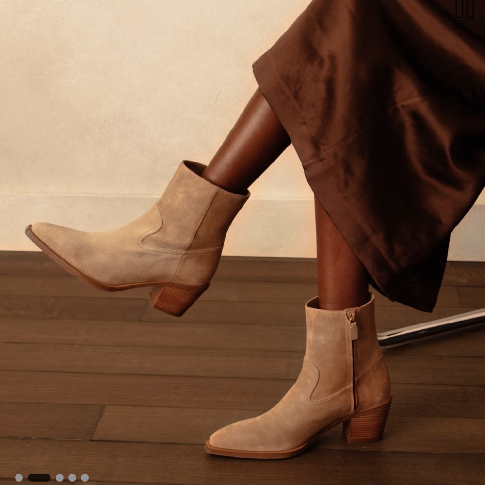 Stuart Weitzman Beige Tate Ankle Booties
